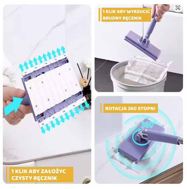 MINI MOP - KOMPAKTOWY MOP Z DŁUGIM UCHWYTEM KTÓRY POSPRZĄTASZ SZYBKO I DOKŁADNIE