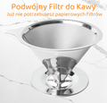 Podwójny Filtr do Kawy ze stali nierdzewnej z podstawką